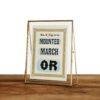 Vintage Wood Type Poster: Mounted March Or, Typographic Print