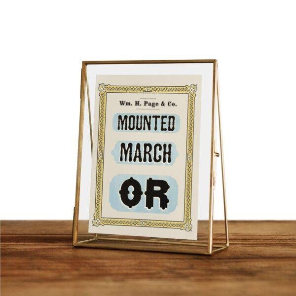 Vintage Wood Type Poster: Mounted March Or, Typographic Print