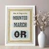 Vintage Wood Type Poster: Mounted March Or, Typographic Print