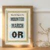 Vintage Wood Type Poster: Mounted March Or, Typographic Print