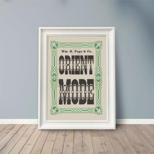 Vintage Wood Type Poster: "Orient Mode" Typographic Print
