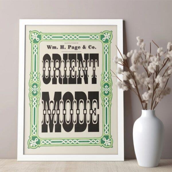 Vintage Wood Type Poster: "Orient Mode" Typographic Print