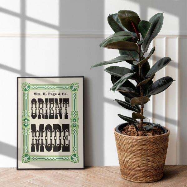 Vintage Wood Type Poster: "Orient Mode" Typographic Print