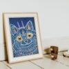Louis Wain Cat Print: Whimsical Feline Art on Matte Paper