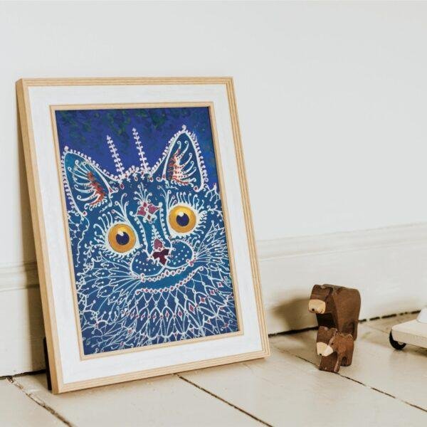 Louis Wain Cat Print: Whimsical Feline Art on Matte Paper
