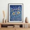 Louis Wain Cat Print: Whimsical Feline Art on Matte Paper