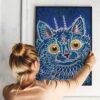Louis Wain Cat Print: Whimsical Feline Art on Matte Paper