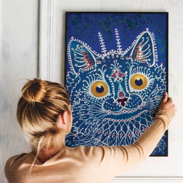 Louis Wain Cat Print: Whimsical Feline Art on Matte Paper