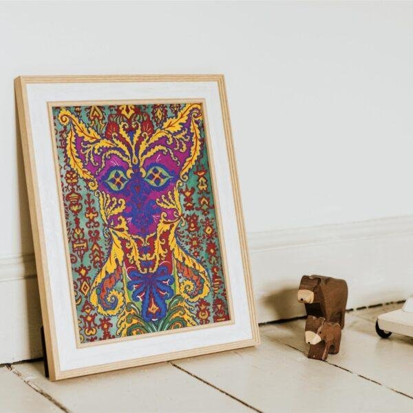 Louis Wain Cat Poster – Vintage Psychedelic Artwork, Home Sweet Home Cat Decor, Anthropomorphic Art Print, Collector Gift