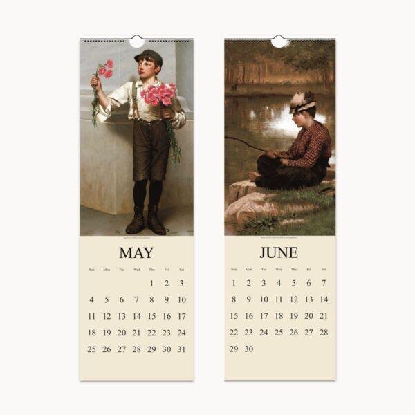 Vintage Americana Wall Calendar - John George Brown Art, Classic 19th-Century Street Scenes, Elegant Gift for Art Lovers