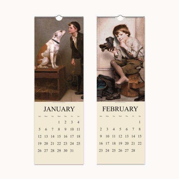 Vintage Americana Wall Calendar - John George Brown Art, Classic 19th-Century Street Scenes, Elegant Gift for Art Lovers