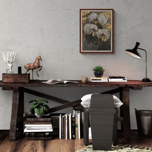 Theo van Hoytema - Dutch Artist, Three Crested Chickens, Smooth Matte Art Print