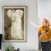 Theo van Hoytema - Dutch Artist, White Peacock on Branch, Smooth Matte Art Print