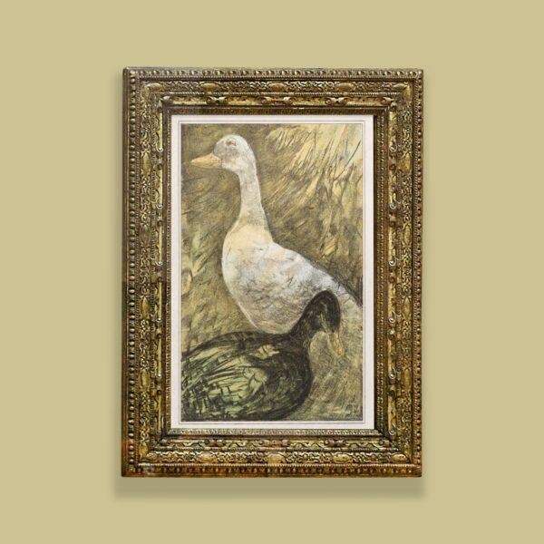 Theo van Hoytema - Dutch Artist, Two Standing Ducks, Smooth Matte Art Print