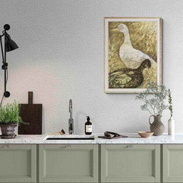 Theo van Hoytema - Dutch Artist, Two Standing Ducks, Smooth Matte Art Print