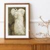 Theo van Hoytema - Dutch Artist, White Peacock on Branch, Smooth Matte Art Print