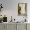 Theo van Hoytema - Dutch Artist, White Peacock on Branch, Smooth Matte Art Print