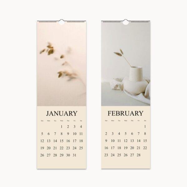 Minimalist Wall Calendar: Gentle Moments, Mindfulness Decor, Harmony Calendar Gift, Mindfulness & Meditation