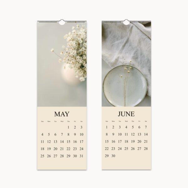 Minimalist Wall Calendar: Gentle Moments, Mindfulness Decor, Harmony Calendar Gift, Mindfulness & Meditation