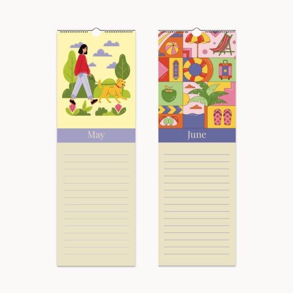 Whimsical Birthday Wall Calendar – Cheerful Illustrated Design