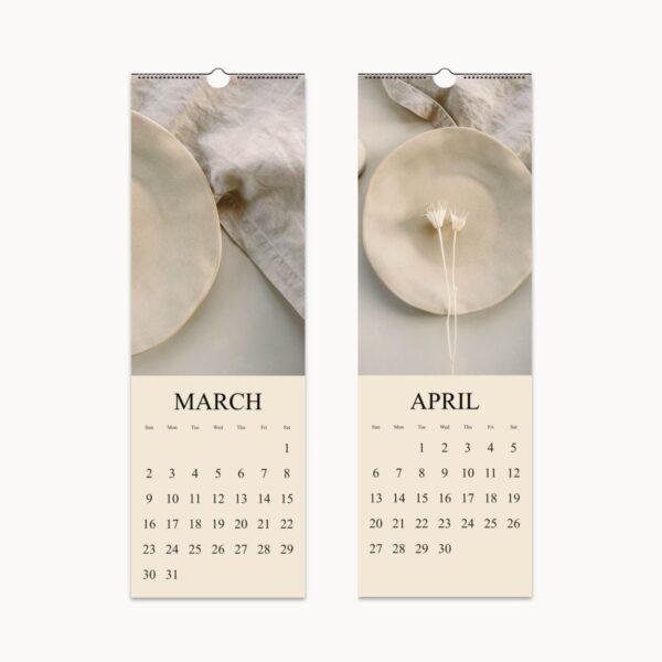 Minimalist Wall Calendar: Gentle Moments, Mindfulness Decor, Harmony Calendar Gift, Mindfulness & Meditation