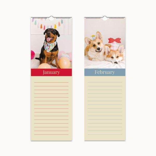 Adorable Dog Birthday Calendar - Monthly Wall Calendar Gift for Dog Lovers