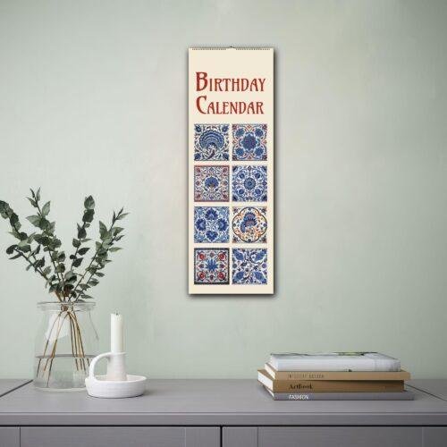 Iznik Tiles Perpetual Birthday Calendar - Decorative Historical Art, Home Decor Gift Idea