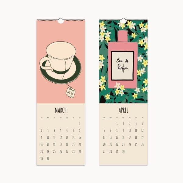 Wall Calendar Bold Strokes Brave Ideas - Modern Art Illustrations Unique Calendar Gift for Art Lovers