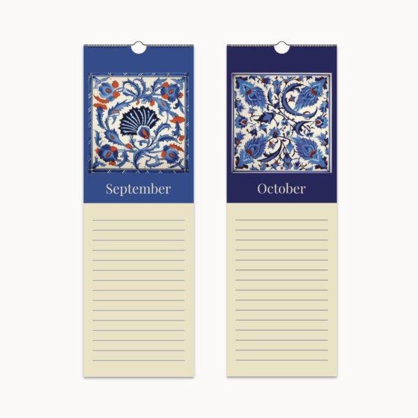 Iznik Tiles Perpetual Birthday Calendar - Decorative Historical Art, Home Decor Gift Idea