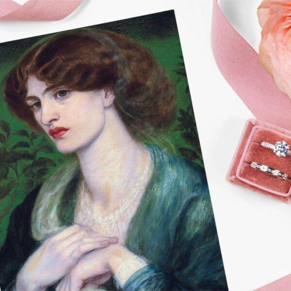 Pre-Raphaelite Art Card – The Salutation of Beatrice Vintage Postcard