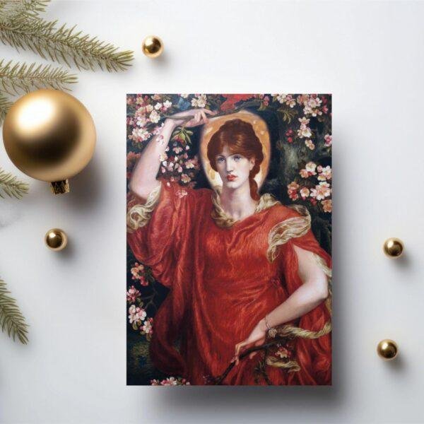Pre-Raphaelite Art Card - Dante Rossetti's Fiammetta, Vintage Style