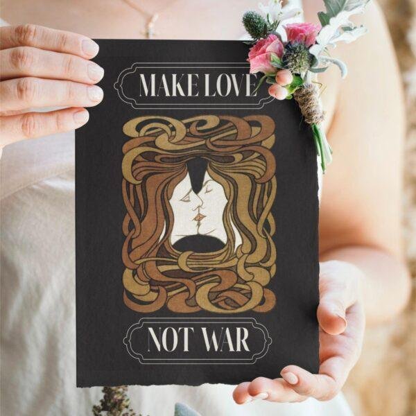 Peace Collection – Make Love Not War, Blank Postcards, Artist Card, Custom Postcard