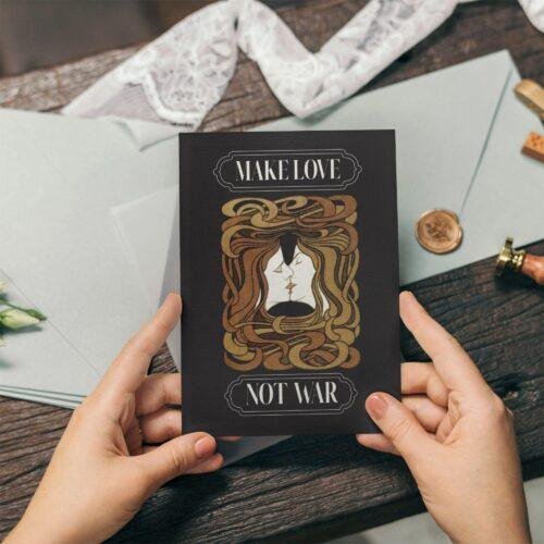 Peace Collection – Make Love Not War, Blank Postcards, Artist Card, Custom Postcard