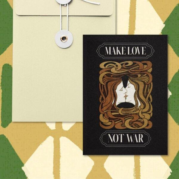Peace Collection – Make Love Not War, Blank Postcards, Artist Card, Custom Postcard