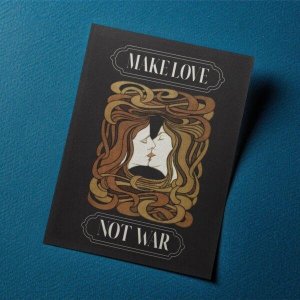 Peace Collection – Make Love Not War, Blank Postcards, Artist Card, Custom Postcard