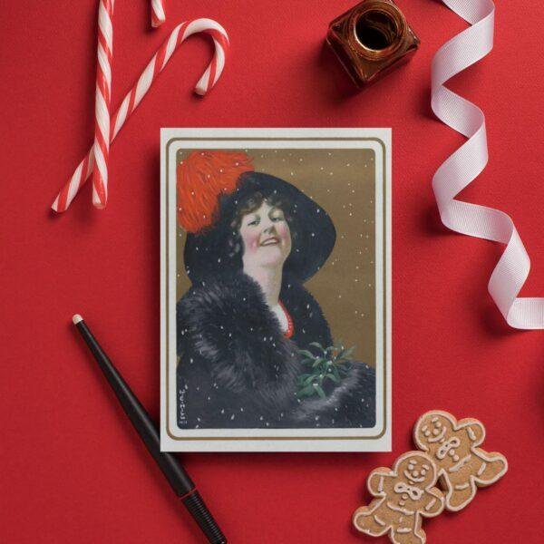 William Ely Hill Vintage Postcards – Blank Postcards, Lady in Black Artist Card, Unique Vintage Art Stationery