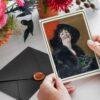 William Ely Hill Vintage Postcards – Blank Postcards, Lady in Black Artist Card, Unique Vintage Art Stationery
