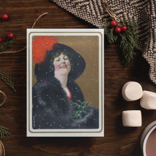 William Ely Hill Vintage Postcards – Blank Postcards, Lady in Black Artist Card, Unique Vintage Art Stationery