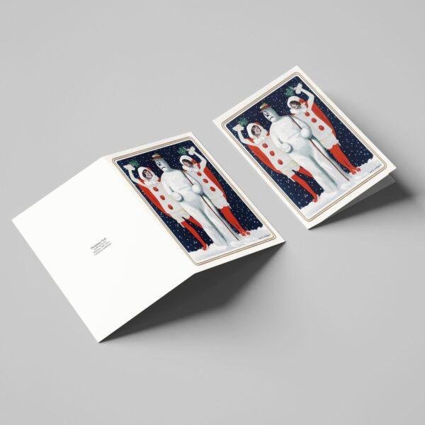 William Ely Hill Vintage Postcards – Blank Postcards, Pierrot Snowman Artist Card, Unique Vintage Art Stationery