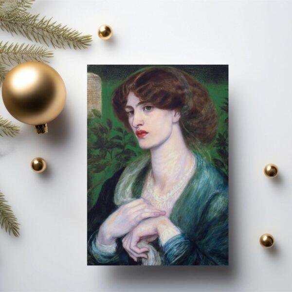 Pre-Raphaelite Art Card – The Salutation of Beatrice Vintage Postcard
