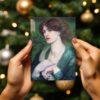 Pre-Raphaelite Art Card – The Salutation of Beatrice Vintage Postcard