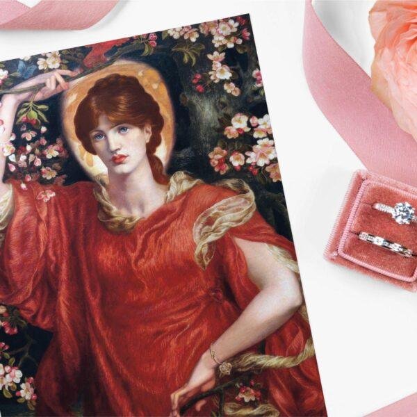 Pre-Raphaelite Art Card - Dante Rossetti's Fiammetta, Vintage Style
