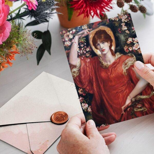 Pre-Raphaelite Art Card - Dante Rossetti's Fiammetta, Vintage Style