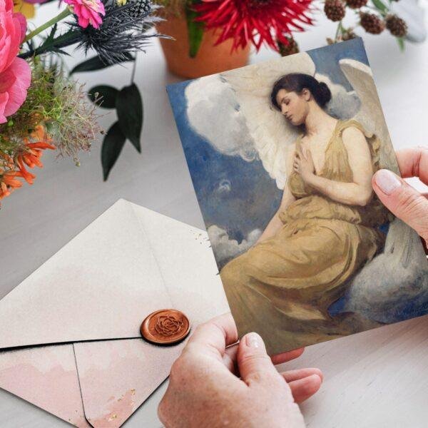 Abbott Thayer Angel Vintage Postcard – Fine Art Stationery