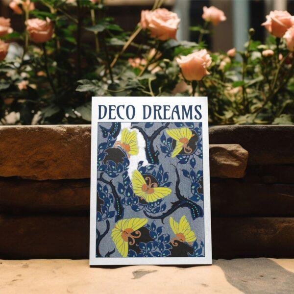 Vintage Art Deco Postcard – Eugene Seguy, Yellow Butterflies