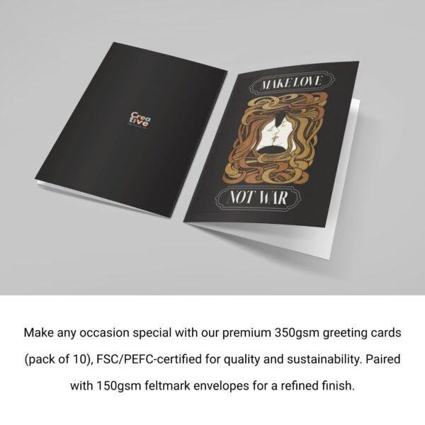 Peace Collection – Make Love Not War, Blank Postcards, Artist Card, Custom Postcard