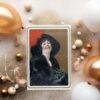 William Ely Hill Vintage Postcards – Blank Postcards, Lady in Black Artist Card, Unique Vintage Art Stationery