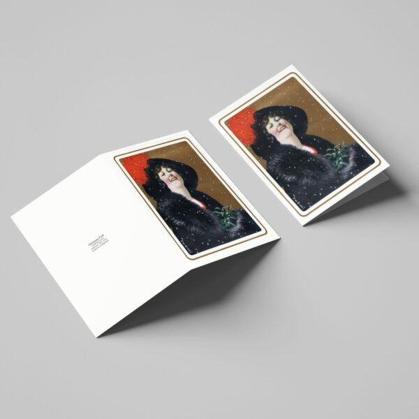 William Ely Hill Vintage Postcards – Blank Postcards, Lady in Black Artist Card, Unique Vintage Art Stationery