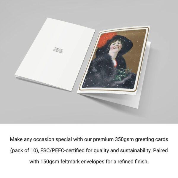 William Ely Hill Vintage Postcards – Blank Postcards, Lady in Black Artist Card, Unique Vintage Art Stationery