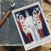 William Ely Hill Vintage Postcards – Blank Postcards, Pierrot Snowman Artist Card, Unique Vintage Art Stationery